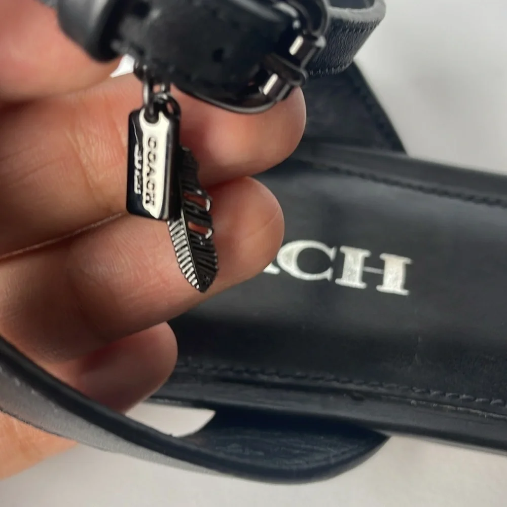 Coach Summers Black Leather Sandals 8.5 - Picture 6 of 7